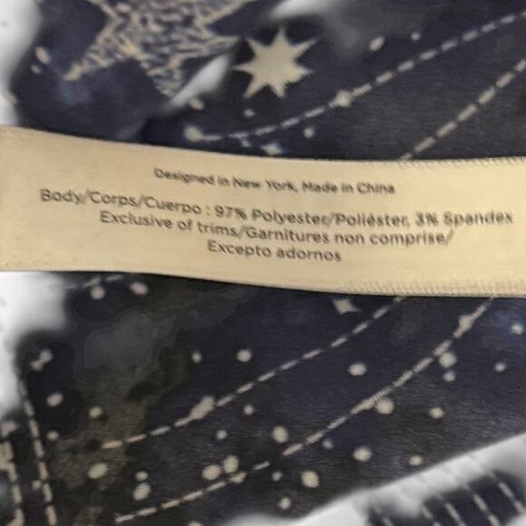 Adore Me Lounge/Pajama Top - 0X -Blue Abstract Star Print - Silky w/ Lace Detail - Picture 11 of 14